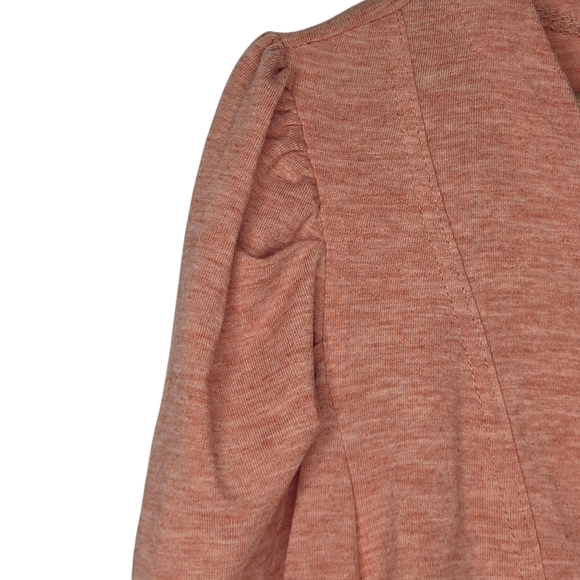 Peach Love Womens Peach Lace Up Front Puff Sleeve Corset Style Top Size Large - Picture 3 of 8